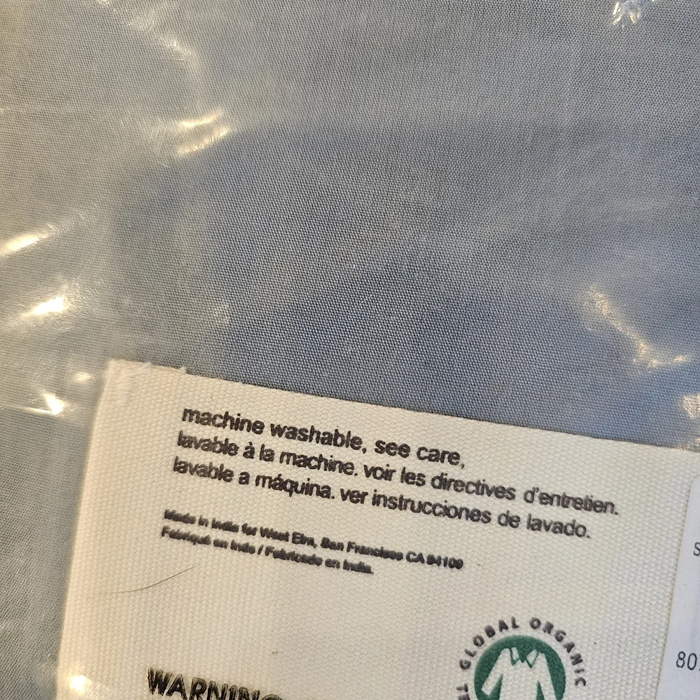 West Elm Organic Cotton Pintuck Bedding - Blue
